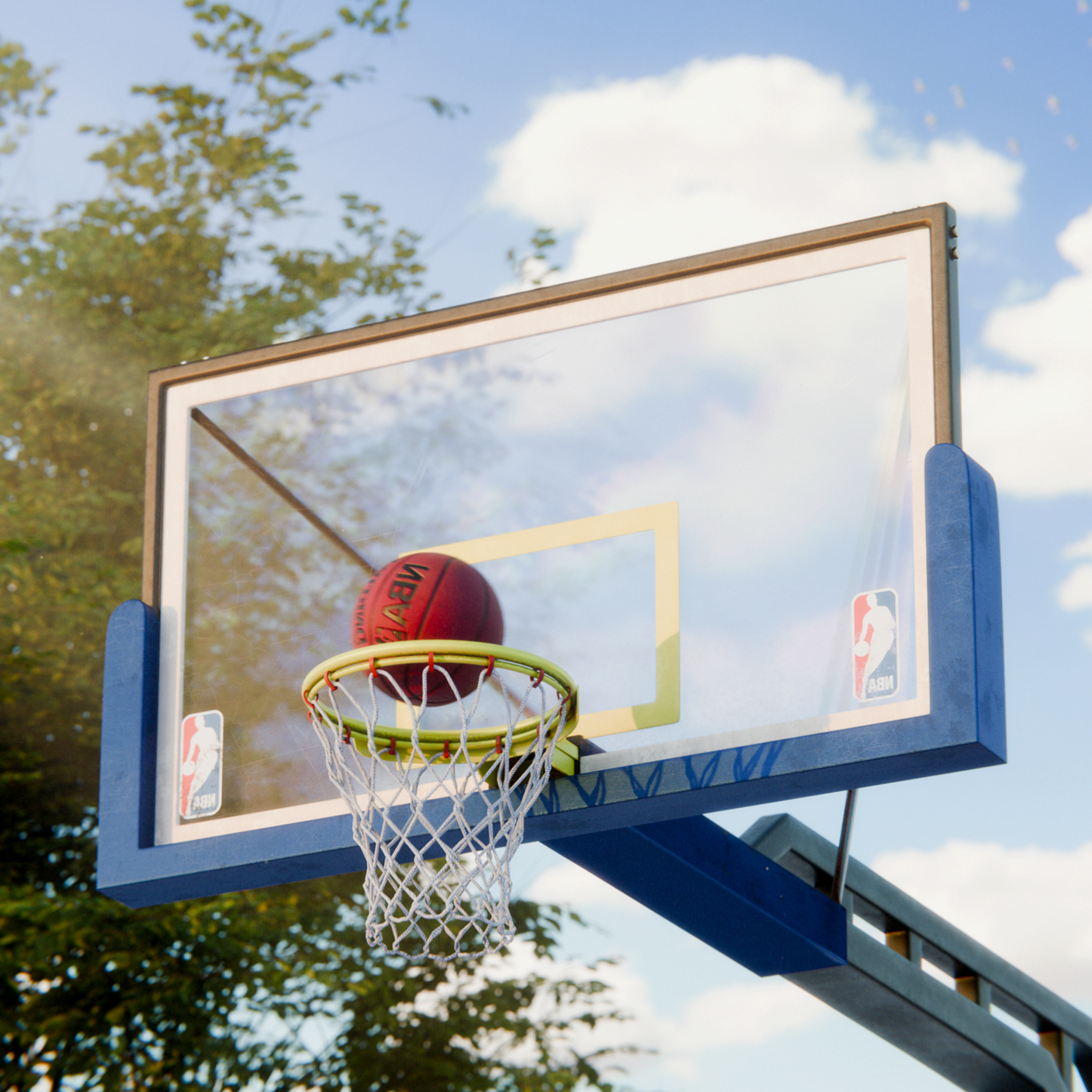 Basketball in motion