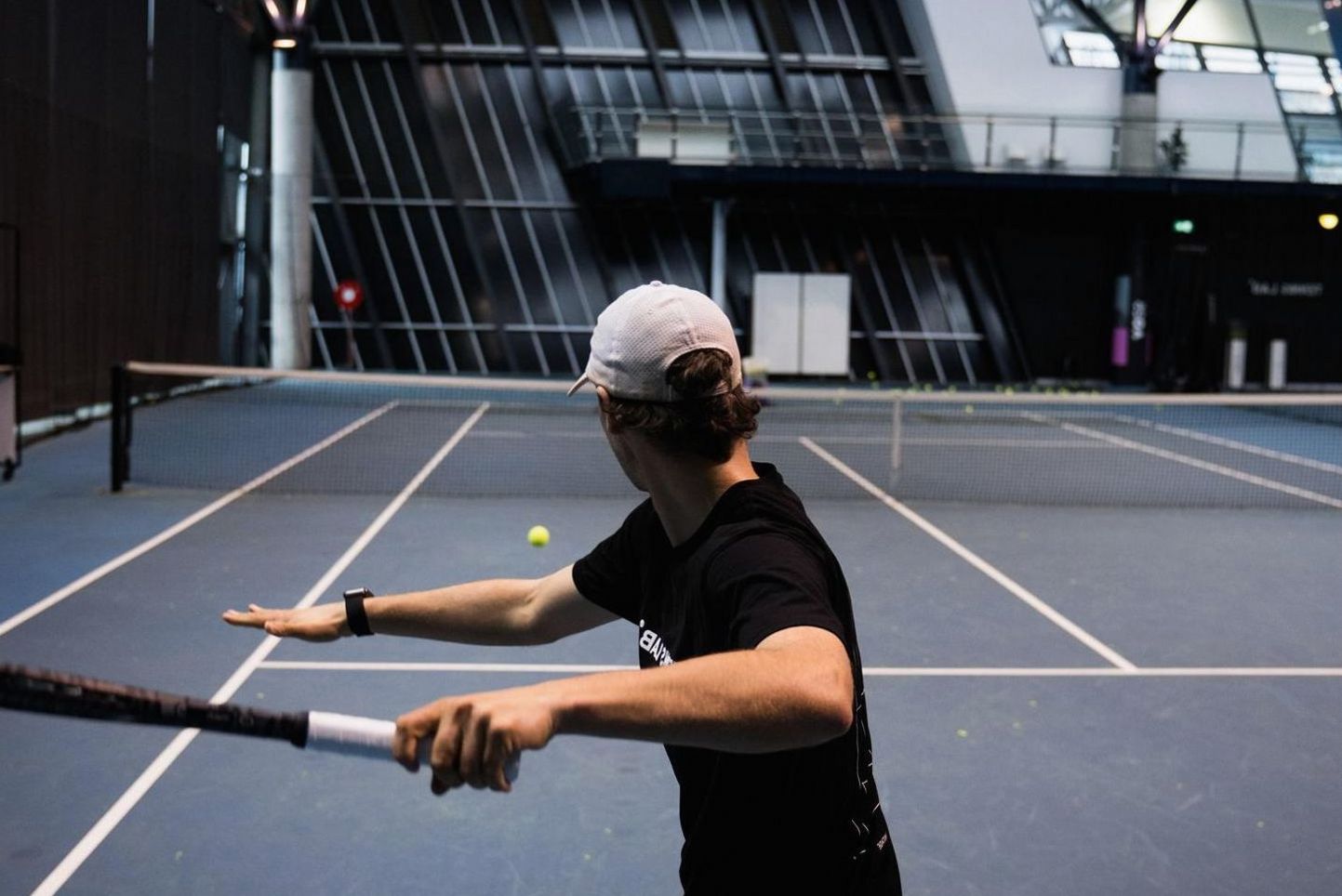Tennis player in action